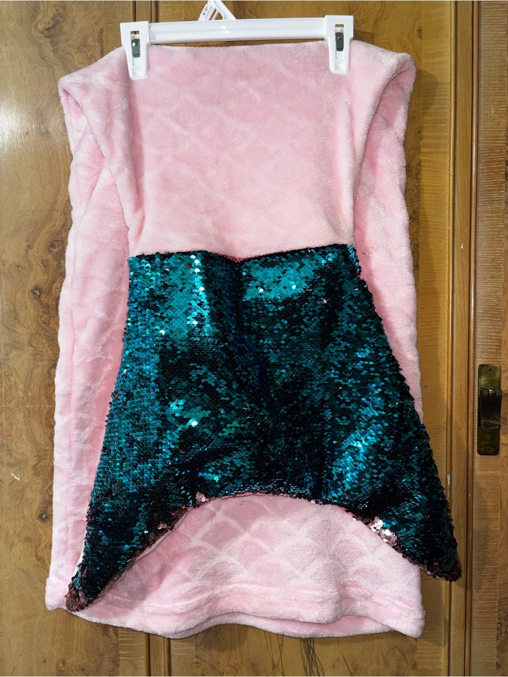 Sparkling Teal Sequin tail blanket - girls